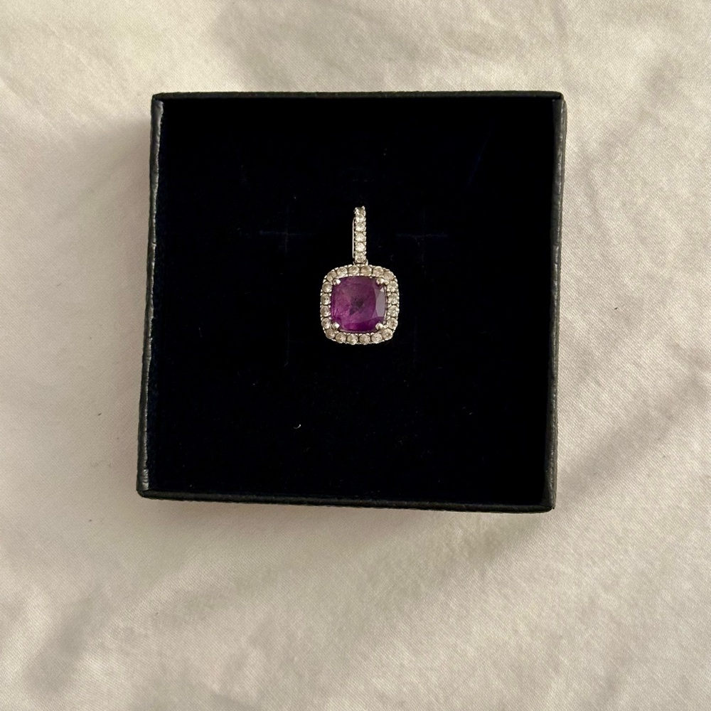 Stunning Amethyst and White Sapphire Halo
